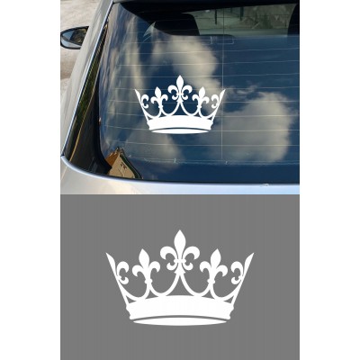 Taç Oto Sticker – Crown Araba Sticker - Motor Etiket Çıkartma 15x10cm
