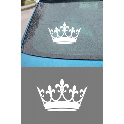 Taç Oto Sticker – Crown Araba Sticker - Motor Etiket Çıkartma 15x10cm