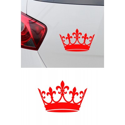 Taç Oto Sticker – Crown Araba Sticker - Motor Etiket Çıkartma 15x10cm