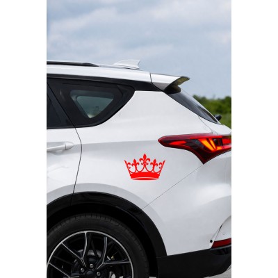 Taç Oto Sticker – Crown Araba Sticker - Motor Etiket Çıkartma 15x10cm