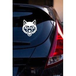 Vahşi Kurt Oto Sticker - Alfa Kurt Araba Motor Sticker - Laptop Araba Oto Motor Çıkartma 14x15cm