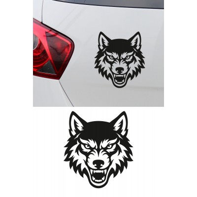 Vahşi Kurt Oto Sticker - Alfa Kurt Araba Motor Sticker - Laptop Araba Oto Motor Çıkartma 14x15cm