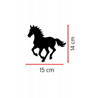 At Silüeti Oto Sticker – Minimal At Figürlü Araç Sticker 15x14cm