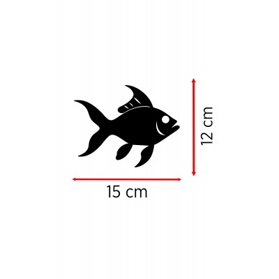 Balık Figürlü Oto Sticker - Araç Cam Kaput Sticker - Sevimli Balık Çıkartması 15x12cm