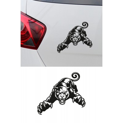 Panter Figürlü Oto Sticker – Agresif Hayvan Araç Sticker - Araba Motor Sticker 15x13cm
