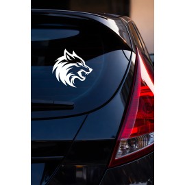 Kurt Oto Sticker – Agresif Kurt Figürlü Araba Cam Kaput Motor Sticker 15x14cm
