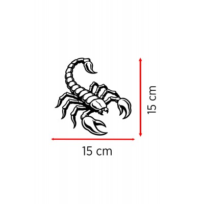 Akrep Oto Sticker – Detaylı Akrep Figürlü Araba Cam Kaput Motor Sticker 15x15cm
