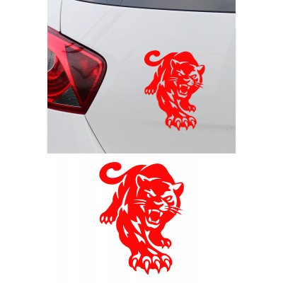 Yırtıcı Panter Oto Sticker - Araba Motor Sticker - Araç Cam Kaput Çıkartma 11x15cm
