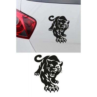 Yırtıcı Panter Oto Sticker - Araba Motor Sticker - Araç Cam Kaput Çıkartma 11x15cm