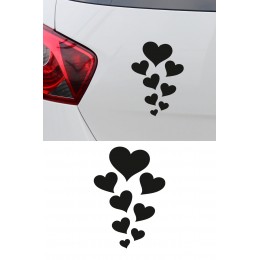 Kalpli Araç Sticker - Kalp Figürlü Oto Sticker - Araba Motor Sticker 10x15cm