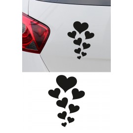 Kalpli Araç Sticker - Kalp Figürlü Oto Sticker - Araba Motor Sticker 10x15cm