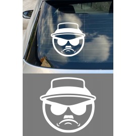 Gangster Emoji Oto Sticker - Araba Motor Kaput Cam Sticker 15x15cm