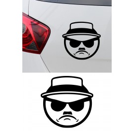 Gangster Emoji Oto Sticker - Araba Motor Kaput Cam Sticker 15x15cm