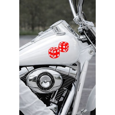 Şans Zarı Oto Sticker - Zar Figürlü Araba Motor Sticker 15x12cm