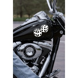 Şans Zarı Oto Sticker - Zar Figürlü Araba Motor Sticker 15x12cm
