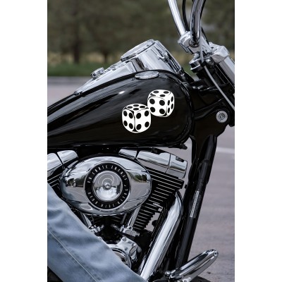 Şans Zarı Oto Sticker - Zar Figürlü Araba Motor Sticker 15x12cm