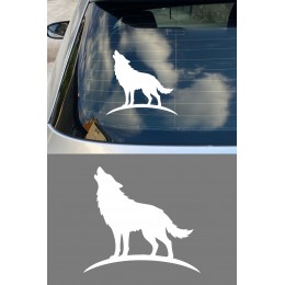 Uluyan Kurt Oto Sticker – Araba Cam Kaput Sticker - Kurt Motor Oto Sticker 15x14cm