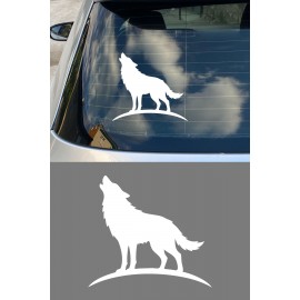 Uluyan Kurt Oto Sticker – Araba Cam Kaput Sticker - Kurt Motor Oto Sticker 15x14cm