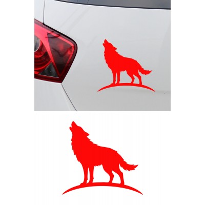 Uluyan Kurt Oto Sticker – Araba Cam Kaput Sticker - Kurt Motor Oto Sticker 15x14cm