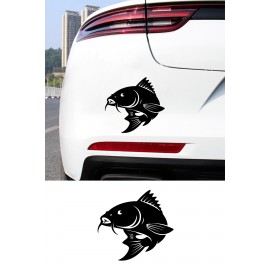 Balık Figürlü Araba Stickerı - Oto Sticker - Motor Sticker - Balıkçılara Özel Sticker 15x14cm