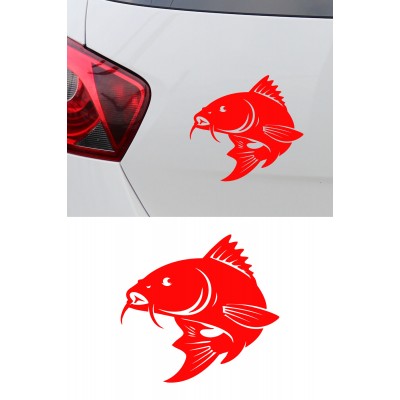 Balık Figürlü Araba Stickerı - Oto Sticker - Motor Sticker - Balıkçılara Özel Sticker 15x14cm