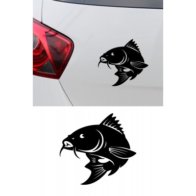 Balık Figürlü Araba Stickerı - Oto Sticker - Motor Sticker - Balıkçılara Özel Sticker 15x14cm