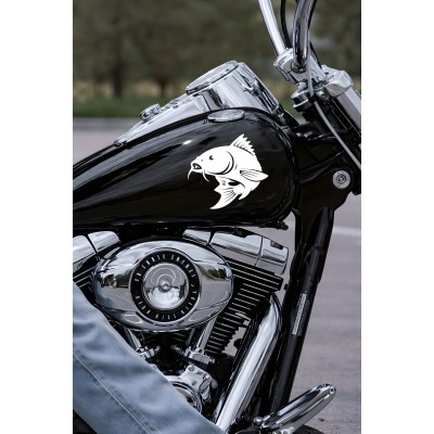 Balık Figürlü Araba Stickerı - Oto Sticker - Motor Sticker - Balıkçılara Özel Sticker 15x14cm