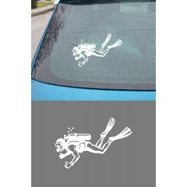 Dalgıç Oto Stickerı – Sualtı Dalış Temalı Araba Sticker 15x10cm