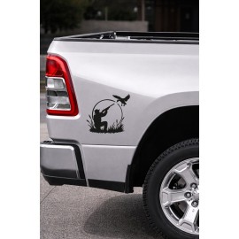 Avcı Temalı Araba Stickerı – Kuş Avı Temalı - Araba Oto Motor Sticker 15x13cm