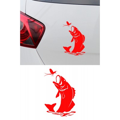 Balık Figürlü Oto Sticker - Balık Temalı Araba Stickerı - Dekoratif Motor Sticker 15x10cm
