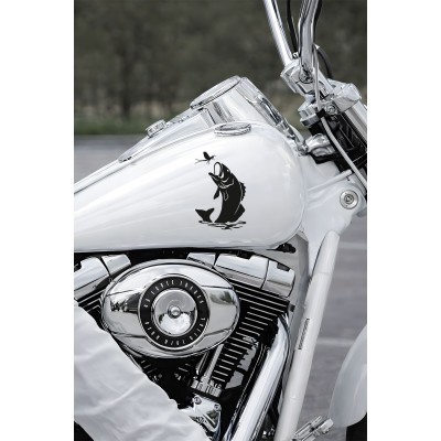 Balık Figürlü Oto Sticker - Balık Temalı Araba Stickerı - Dekoratif Motor Sticker 15x10cm