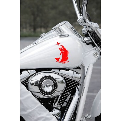 Balık Figürlü Oto Sticker - Balık Temalı Araba Stickerı - Dekoratif Motor Sticker 15x10cm