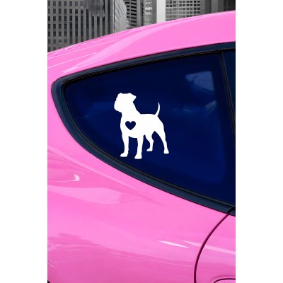 Pitbull Oto Sticker – Sevimli Köpek Tasarımlı Araba Sticker - Motor Sticker 15x12cm