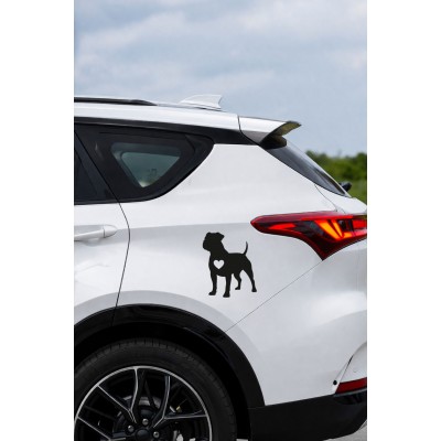 Pitbull Oto Sticker – Sevimli Köpek Tasarımlı Araba Sticker - Motor Sticker 15x12cm
