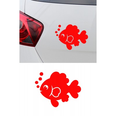 Balık Sticker – Sevimli Balık Figürlü Araba Oto Sticker - Motor Oto Sticker 15x12cm