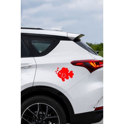 Balık Sticker – Sevimli Balık Figürlü Araba Oto Sticker - Motor Oto Sticker 15x12cm