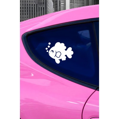 Balık Sticker – Sevimli Balık Figürlü Araba Oto Sticker - Motor Oto Sticker 15x12cm