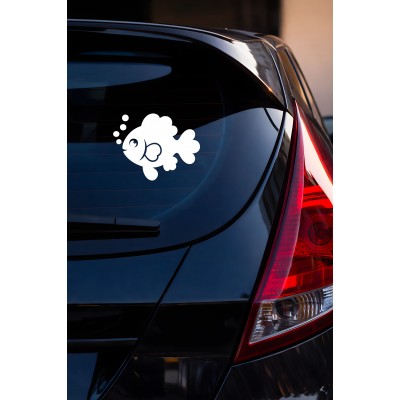 Balık Sticker – Sevimli Balık Figürlü Araba Oto Sticker - Motor Oto Sticker 15x12cm