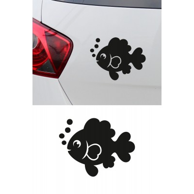 Balık Sticker – Sevimli Balık Figürlü Araba Oto Sticker - Motor Oto Sticker 15x12cm
