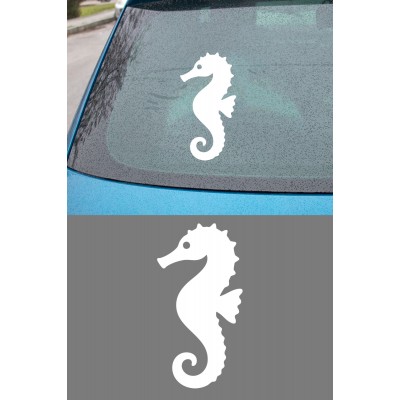 Denizatı Figürlü Araba Sticker - Minimal Denizatı Sticker – Estetik Araba Oto Motor Sticker 15x8cm