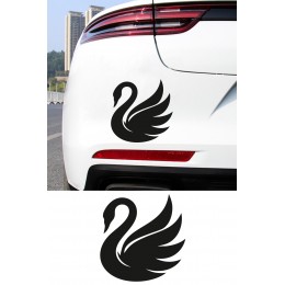 Kuğu Figürlü Araba Sticker - Zarif Kuğu Tasarım - Oto Motor Sticker 15x15cm