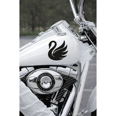 Kuğu Figürlü Araba Sticker - Zarif Kuğu Tasarım - Oto Motor Sticker 15x15cm