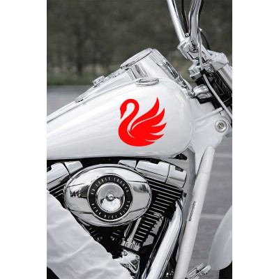 Kuğu Figürlü Araba Sticker - Zarif Kuğu Tasarım - Oto Motor Sticker 15x15cm