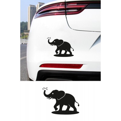 Sevimli Fil Sticker – Minimal Fil Figürlü Sticker - Araba Motor Oto Sticker 15x11cm