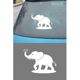 Sevimli Fil Sticker – Minimal Fil Figürlü Sticker - Araba Motor Oto Sticker 15x11cm