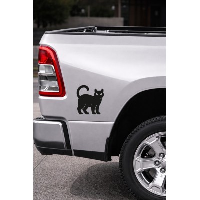 Kedi Figürlü Oto Sticker – Araba Dekor Sticker - Sevimli Kedi Stickerı 14x15cm