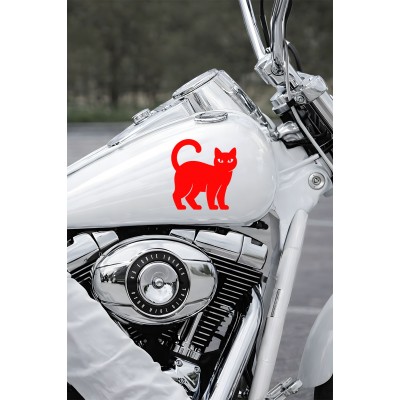 Kedi Figürlü Oto Sticker – Araba Dekor Sticker - Sevimli Kedi Stickerı 14x15cm