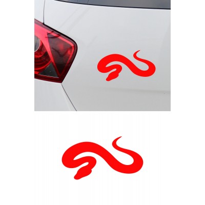 Şık Minimal Yılan Sticker Araba Aksesuar Sticker - Yılan Sembol Oto Sticker 15x8cm