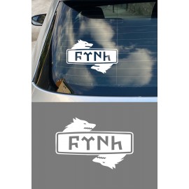 Göktürk Türk Oto Sticker Bozkurt Araç Cam Sticker - Türk Sembol Sticker 15x10cm