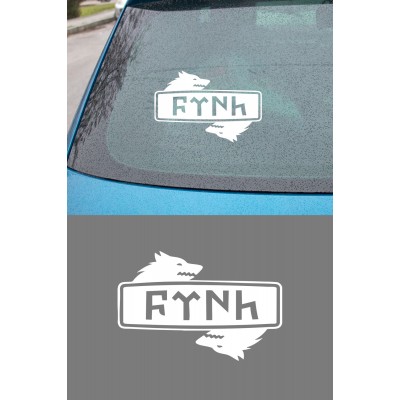 Göktürk Türk Oto Sticker Bozkurt Araç Cam Sticker - Türk Sembol Sticker 15x10cm
